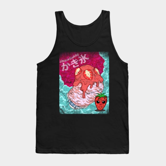 Strawberry Kakigori - v2 Tank Top by drixalvarez